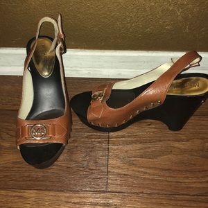 Michael kors peep toe wedges